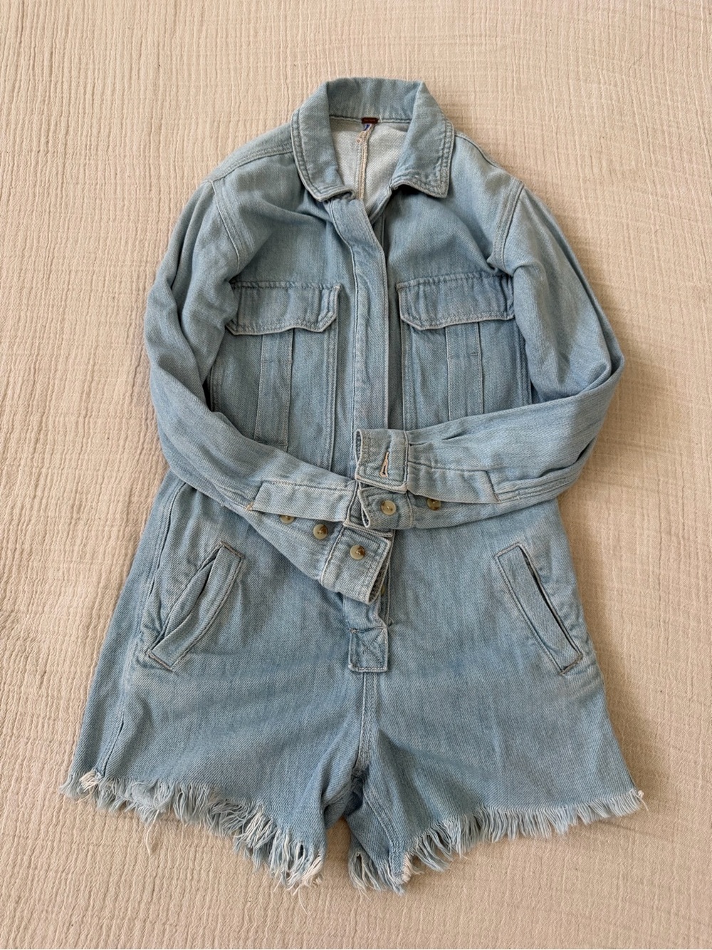 Free People Light Wash Denim Jacket